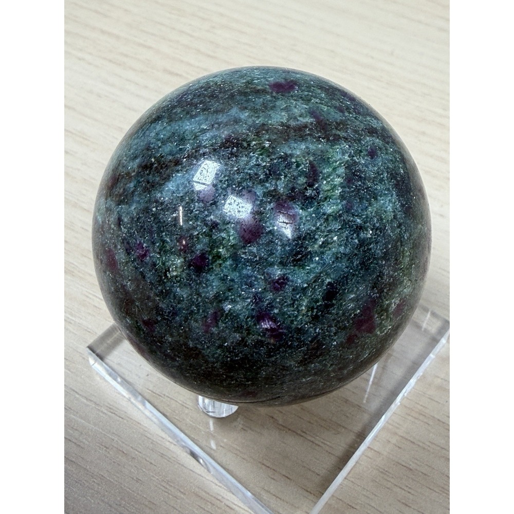 252 Grams Natural Red Green Emerald and Ruby Gemstone Quartz Crystal Sphere Ball